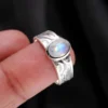 Timeless Rainbow Moonstone Silver Ring - Image 4