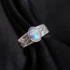 Timeless Rainbow Moonstone Silver Ring - Image 3