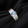Timeless Rainbow Moonstone Silver Ring - Image 2